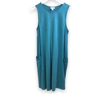 J Jill womens light blue sleeveless swing dress size medium